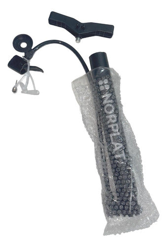 Bombin De Pie 120psi Valvulas Presta Schrader Bici - Norplat Negro