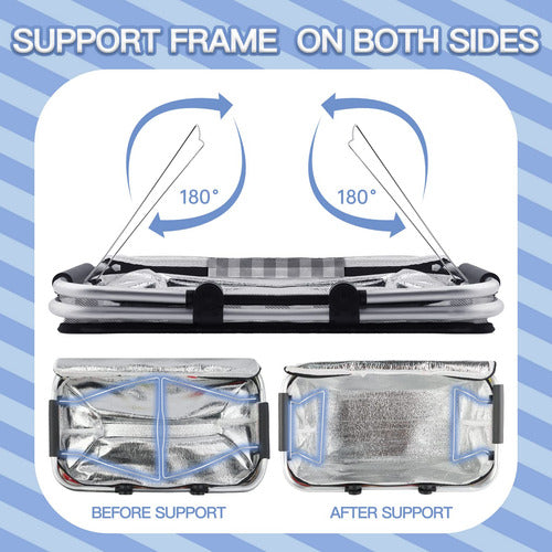 Cesta Bolso Cooler 30 Litros Térmico Plegable - Norplat Blanco Y Negro