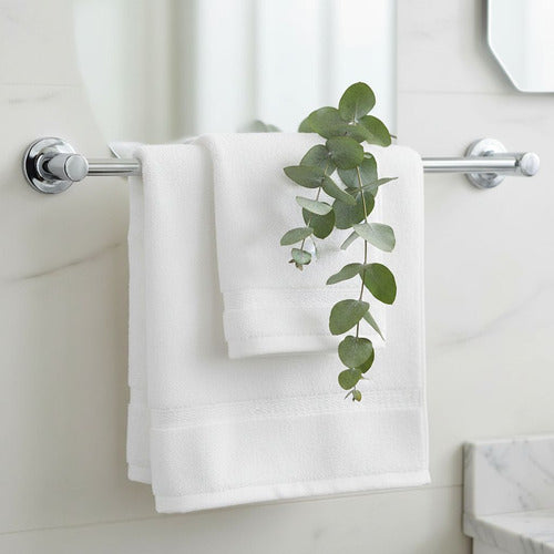 4 Toallas Mano Algodon Peluqueria Hotel Spa 35x75cm Norplat Blanco Lisa