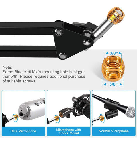 Soporte Brazo Micrófono Norplat Tiktok Estudio Grabación Negro