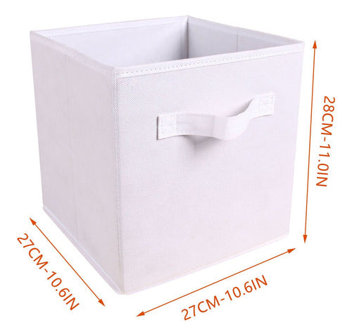 Kit 6 Cajas Organizadoras Cubo Plegables Closet Ropa Norplat Gris Claro + Blanco Lisa