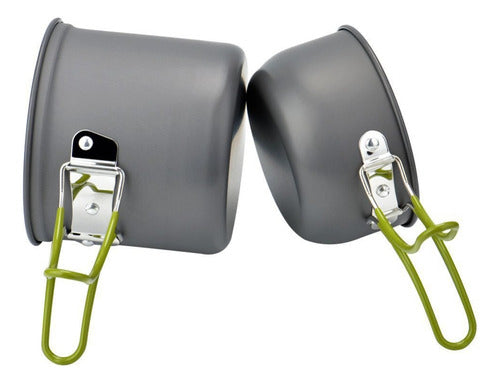 Set Ollas Camping 6 Piezas Con Cubiertos Y Estuche - Cukin