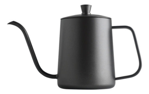 Tetera Cuello Cisne Negra 350 Ml Café Te De Acero Inoxidable Negro