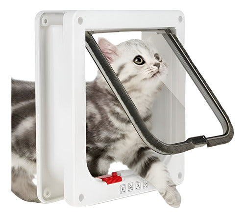 Norplat Puerta Para Gato Perro Mascotas 4 Modos Bloqueo Xl - Blanco