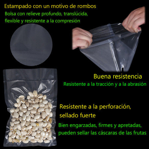 100 Bolsas Para Sellar Al Vacio 20x25 Vacío Espesado Norplat Transparente