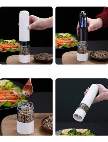 Pimentero Salero Molinillo Electrico Dispensador - Norplat Blanco