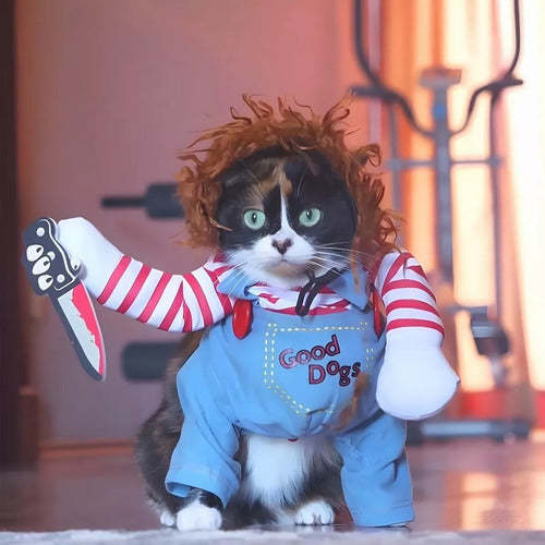 Disfraz Perro Norplat Halloween Daga Pirata / Muñeco Malvado S