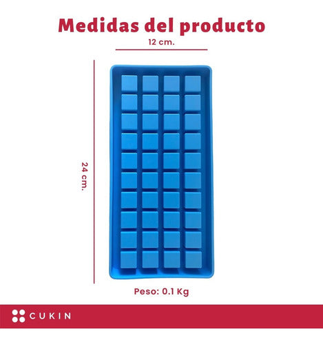 Molde De Silicona Para 40 Mini Cubos De Hielo - Cukin Celeste