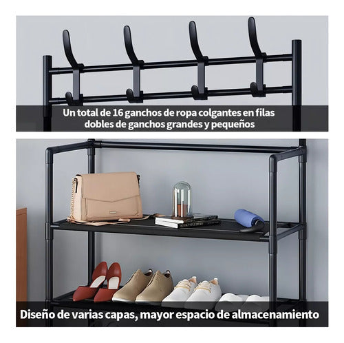 Organizador De Zapatos Colgador Perchero 5 Niveles - Norplat Negro
