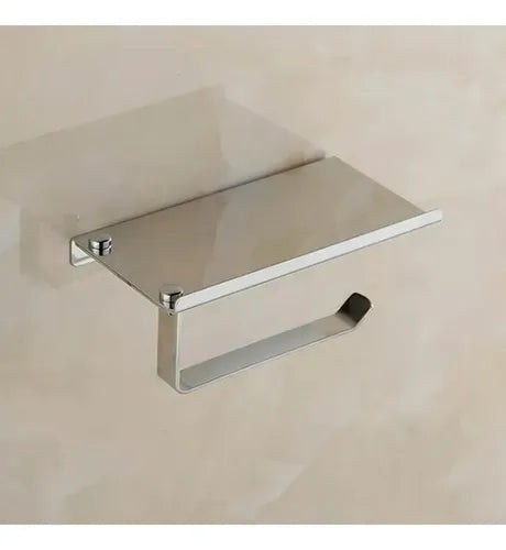 Porta Rollo Papel Higiénico Confort Soporte Celular Norplat Plateado