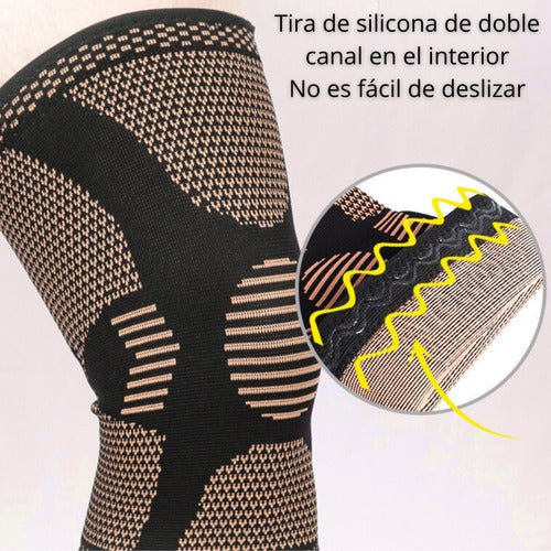 Rodillera Deportiva Ortopédica Soporte Compresion Cobre Par Extra Large