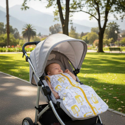 2 Pijamas Bebe Saco Dormir Sin Mangas 100% Algodon - Norplat Blanco Jirafa Y Flores S