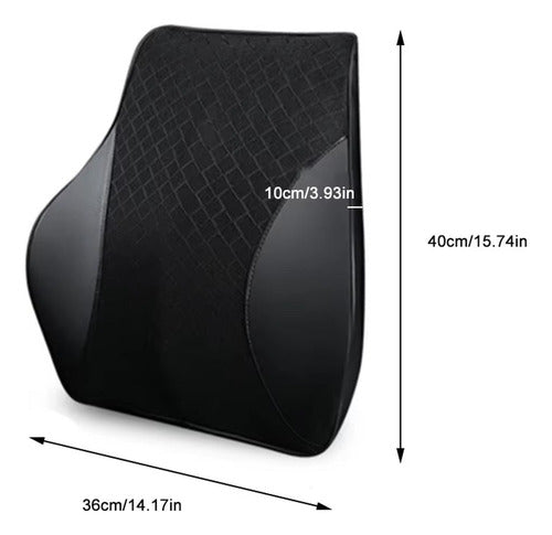 Cojín Lumbar Ortopédico Para Espalda Norplat Soporte Dorsal Negro Geométrico