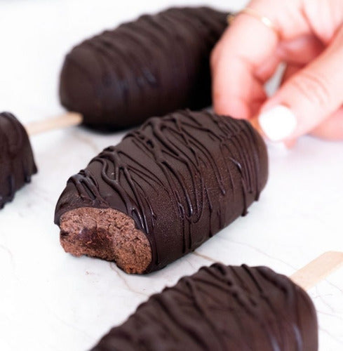 Kit 4 Moldes Para 4 Helados Silicona + 200 Palitos - Norplat Blanco