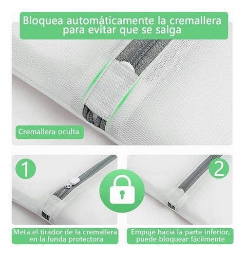 7 Mallas Bolsa Para Lavar Ropa Delicada Lavadora - Norplat Blanco