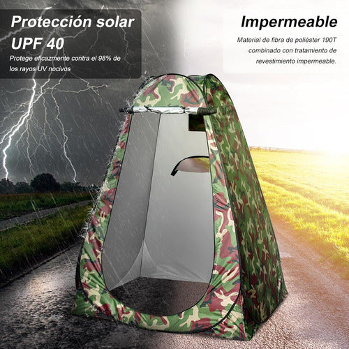 Norplat Carpa Vestidor Portatil Camping Ventana Ducha Baño Verde Camuflado