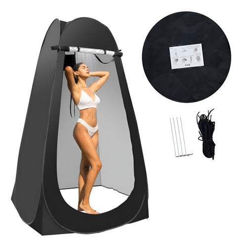 Norplat Carpa Vestidor Portatil Camping Ventana Ducha Baño Negro