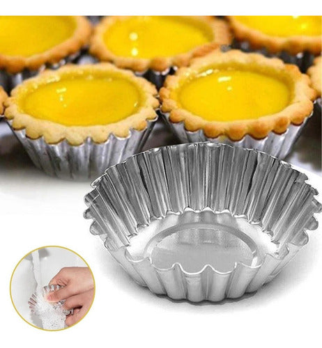 Set 24 Molde Mini Tartaleta Moldes Tarta Coctel Flor Norplat Plateado