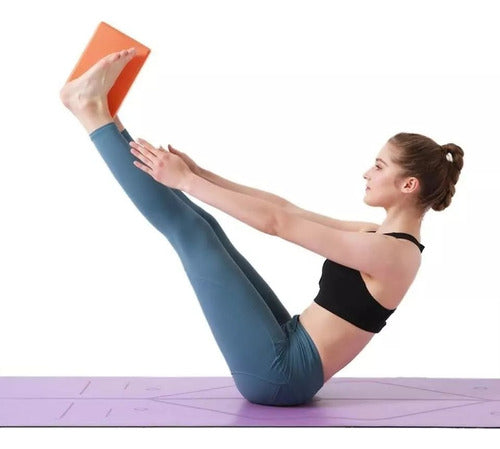 Fitness Yoga Ladrillo Goma Eva Bloque Pilates Deporte 180g Violeta
