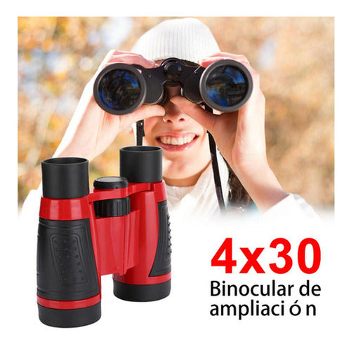 Juguete Exploración Binoculares Linterna 6en1 Niños Norplat Rojo