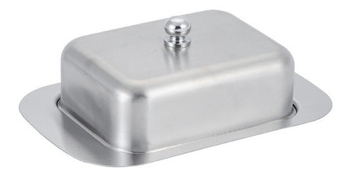 Mantequillero Rectangular Acero Inoxidable Premium - Cukin Plateado