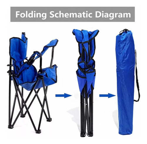 Silla Plegable De Playa Camping Pesca Picnic Playa - Norplat Azul Oscuro