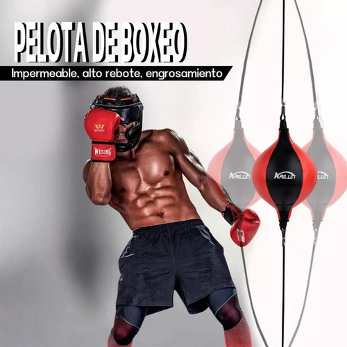 Pera Box Boxeo 2 Elásticos Punching Ball - Norplat Negro