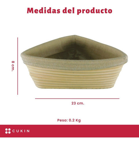 Banneton Triangular De 23x23x8cm - Cesta De Rattan - Cukin