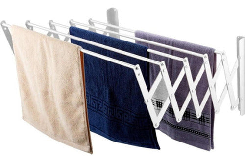 Tendederos Ropa Plegable Extensible Pared Colgador Norplat Plata
