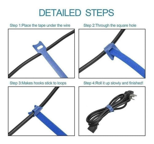 Amarra Cable Vlecro Colores Negro