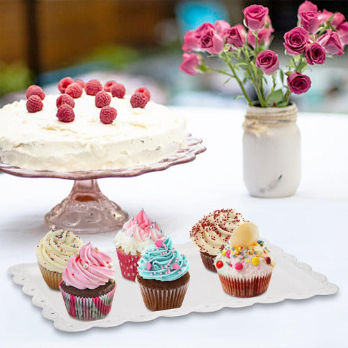 Set 2 Bandejas Rectangular Norplat Ideal Para Brazo De Reina Blanco