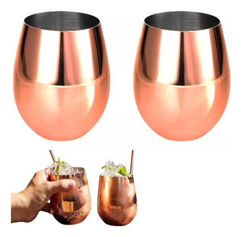 2 Vasos Lisos Moscow Mule Mugs Copas Coctel 500ml - Norplat Moscow Copa