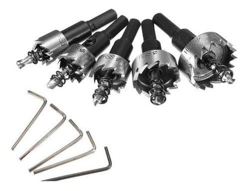Juego De 5 Brocas Copa Corona Perforadora Metal - Norplat Plateado
