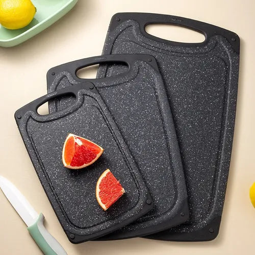 3 Tablas De Picar Para Cortar Norplat Cocina Antideslizantes Lisa Negro