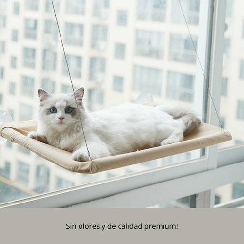 Hamaca Para Gatos Cama De Gato Cama Colgante Ventana - Wuf Beige Liso