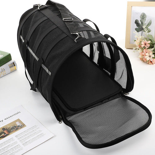 Bolso Transporte Mascota Gato Perro Norplat Talla M 41x26x24 Negro