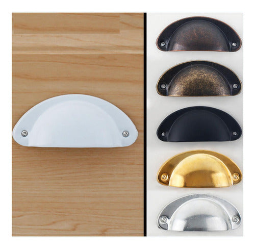 Set 12 Tiradores Para Muebles Cocina Cajón Manilla - Norplat Gris Claro/blanco