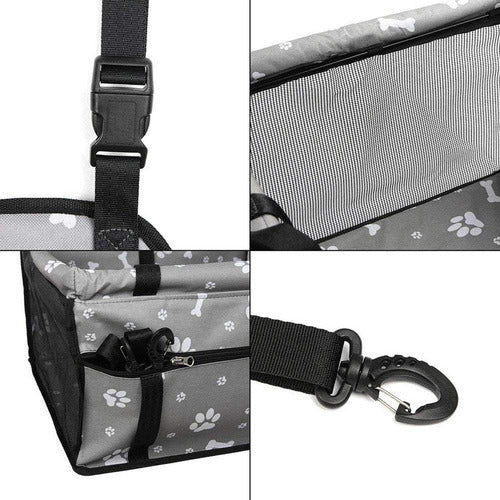 Norplat Asiento Auto Mascota Reforzado Plegable Seguridad Gris