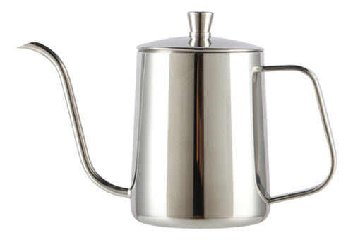 Tetera Cuello Cisne Negra 350 Ml Café Te De Acero Inoxidable Plateado