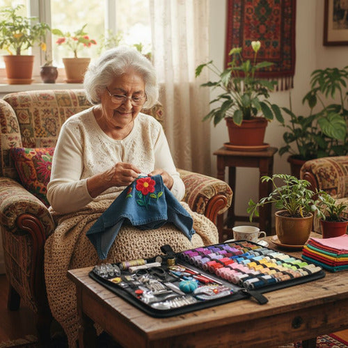 Set Costura Costurero Bordado Con Estuche 200pcs - Norplat Multicolor