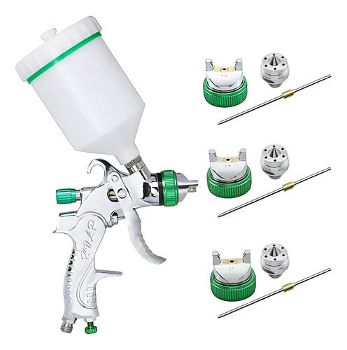 Pistola Pintar 3 Boquillas 1.4a2mm Pintura Gravedad Norplat