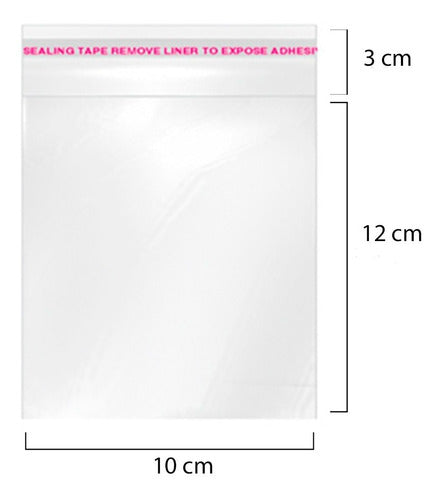 Bolsa Tipo Celofán Cierre Con Adhesivo 10x15 Cms 500 Unds