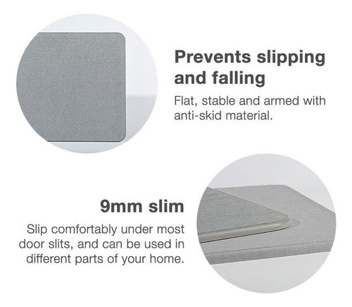 Alfombra Piso Baño Diatomita Secado Ultra Rápido - Norplat Gris Oscuro Lisa