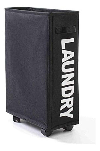 Canasto Ropa Sucia Con Ruedas / Cesto Ropa Sucia - Norplat Negro Lisa