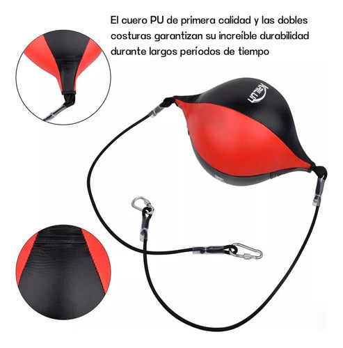 Pera Box Boxeo 2 Elásticos Punching Ball - Norplat Negro