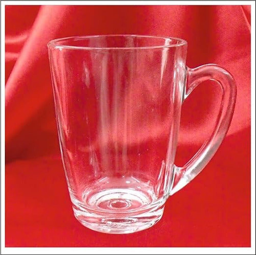 Set 6 Tazas Para Café Con Leche Té Capuccino Vidrio 250ml Blanco Capuccino 250