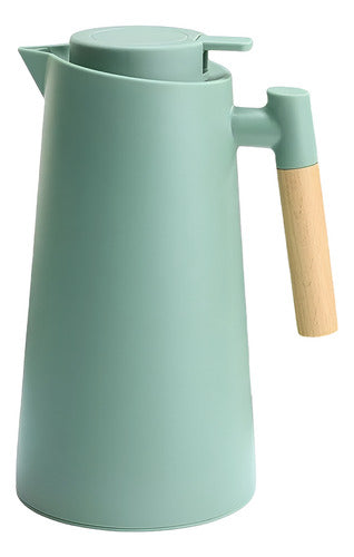 Jarra Termica Norplat 1 Litro Vidrio Aislante Calor Frio Verde