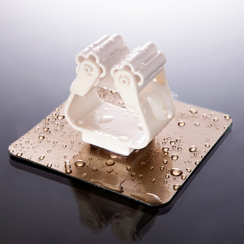 Set De 4 Soportes Organizadores Escoba Pala Mopa Accesorios Blanco