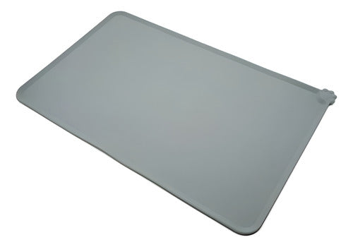 Alfombra Comedero Silicona Para Mascota Anti-salpicadura Wuf Gris