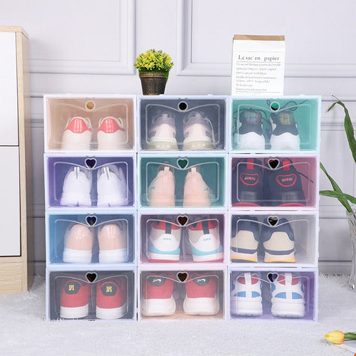 Cajones Organizadores De Zapatos  Pack Con 10 Unidades Agarre Circular - Color Blanco